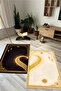 2-Piece Prayer Rug Set with Non-Slip Base, Digital Printed 70X120 Black Cream Prayer Set