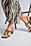 Y282440002 Brown Suede Low Thick Heeled Women's Shoes