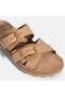 Women's Leather Buckle Wedge Heeled Nubuck Leather Slippers - 6