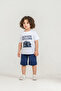 Boys' Printed Summer Set - 3-Piece Shirt T-Shirt Shorts Set - 4