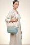 Double Color Patterned Jute Straw Look Beach Bag - Stylish Summer Shoulder Bag - Bohemian - 3