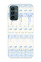 Samsung Galaxy M13 / M23 Compatible Blue Bow and Flower Pattern Transparent Phone Case
