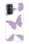 Purple Butterfly Pattern Transparent Phone Case Compatible with Samsung Galaxy M13 / M23