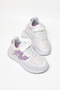 Children's Unisex White Lilac Comfortable Velcro Lace-Up Sneaker - 3