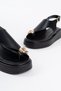 Perth Premium Black Buckle Detailed Women's Sandals - 5