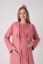 Cotton Jacquard Maternity Nightgown Set with Lace - Maternity Set with Breastfeeding Buttons - 3