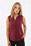 Zero Sleeve Button Front Blouse