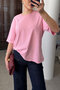 Washable Crew Neck Premium T-Shirt - Pink - 2