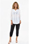 Patterned Button-Front Blouse - 2