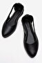 Women's Back Bow Ballerina Flats Black - 5