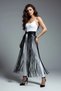 Black Skirt Faux Leather Skirt Long High Waist Skirt with Tassels - Brf1003