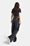 Women's Dark Smoked 2S6-1 Super Baggy Fit Zipper Detailed Special Design Denim Jean - 5