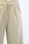 Sage Green High Waist Pocketed Buttoned Lycra Women's Palazzo Trousers - 4