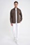 Men's Comfort Fit Side Pocket Flexible Pinstripe Camel Shirt Jacket g 1608 - 2