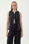 Zero Sleeve Button Front Blouse
