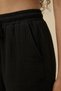 Black 100% Cotton Muslin Fabric Wide-Leg Women's Trousers - Elastic Lace-Up Waist, Pockets, Summer Wear - 5