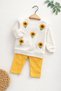 100% Cotton Combed Cotton Sunflower Embroidered Baby Girl Set Seasonal 2-Piece Top and Bottom Set - 2