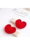 Baby Girl Hand Knitted Red Heart 2-Piece Clip Buckle (3.5cm) - 3