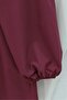 Wide Collar, Stoned Sleeves, Elasticized Buttons, Lace-Up Shirt - Burgundy - 5