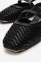 Women's Daily Stone-Embellished Shoes Black Straw - 3