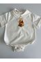 Baby Boy Embroidered Bodysuit with Pooh Teddy Bear, Ecru Collar Detail, 3-6 Months – 3 Years Old Baby Shirt