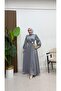 Vera Satin Brooch Detailed Hijab Evening Dress