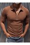 Luuk Men's Slim Fit Zippered Polo Collar Ribbed T-Shirt - 3