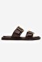 Women's Double Buckle Slippers Brown - 2