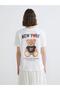 Crew Neck Bear Teddy Printed Women's T-Shirt (S6) - 5