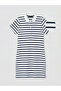 Nevavm Polo Collar Striped Pique Mini Dress with a Difference - 5