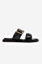 Women's Double Buckle Slippers Black - 2