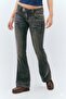 Maria Blackish Brown Color Low Waist Flare Jeans