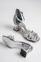 Girls' Evening Dress Shoes Square Toe Ankle Buckle Rhinestone Three-Strap Transparent Heels Special Occasion - 7