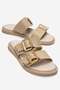Women's Double Buckle Slippers Beige