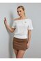 26036 Women's Boat Neck Stone Embellished Appliqué Combed Cotton Blouse - 2