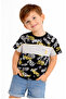 Boy's Grafitti Text Patterned Black Color Short Sleeve T-Shirt - 2