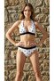Women's Black and White Polka Dot Patterned Gathering Bikini Set - 3
