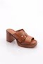 2413403Y Women's Leather Heeled Slippers - 5