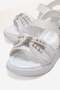 Children's Beaded Stone Velcro Sandals White - 3