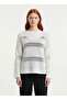 Women's White Knitwear Long Sleeve Blouse