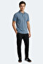 Zale Men's Polo Neck Indigo T-Shirt - 8