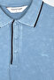 Zale Men's Polo Neck Indigo T-Shirt - 2