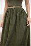 Women's high-waisted long flared skirt - summer casual loose fit - lined modal fabric - 2