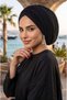 Black Double Layered Draped Casual Bonnet - 2