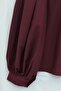 Balloon Cuff Short Poplin Shirt - Burgundy - 7