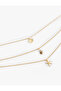 3 Row Steel Necklace with Seashell Detail - 3