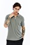 Zippered Polo Collar Men's T-Shirt 2738 Light Khaki - 2