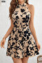 Summer Floral Patterned Belted Stylish Single Jersey Dress