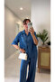 Stera Blue Short Sleeve Shirt Pants Denim Set - 2