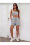 Women's 3-Pack Shorts Set - Black Gray Navy Blue High Waist Cotton Sports Shorts - Basic Casual Shorts - 5